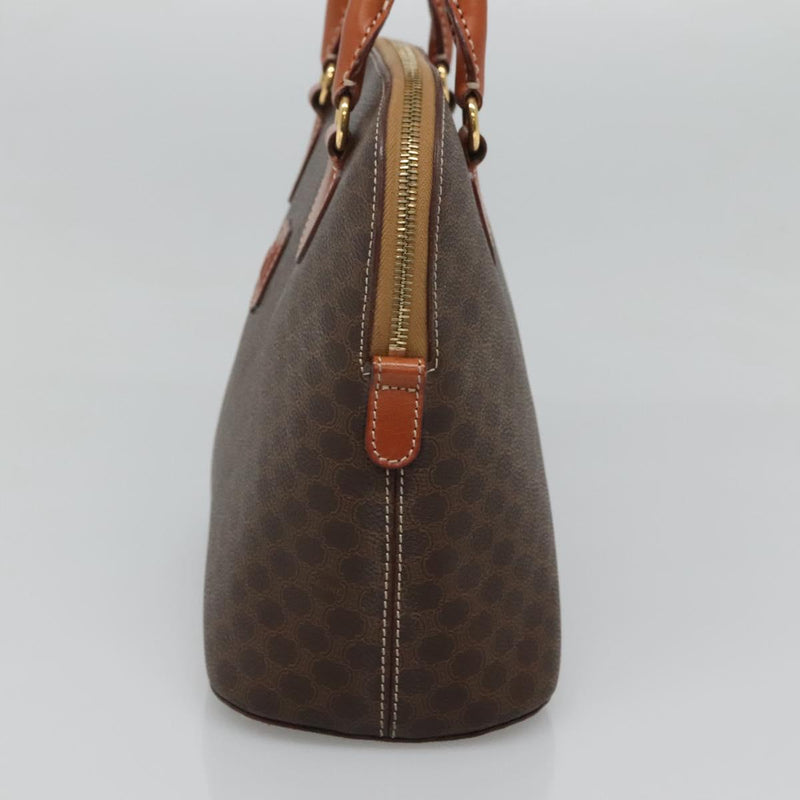 CELINE Macadam Canvas Hand Bag PVC Leather 2way Brown Gold Auth 119421