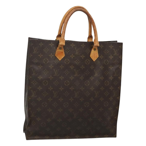 LOUIS VUITTON Monogram Sac Plat Hand Bag M51140 LV Auth 119436