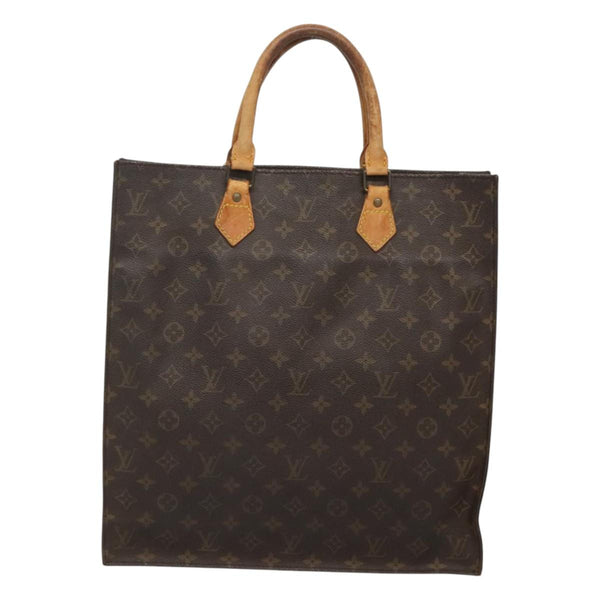 LOUIS VUITTON Monogram Sac Plat Hand Bag M51140 LV Auth 119436