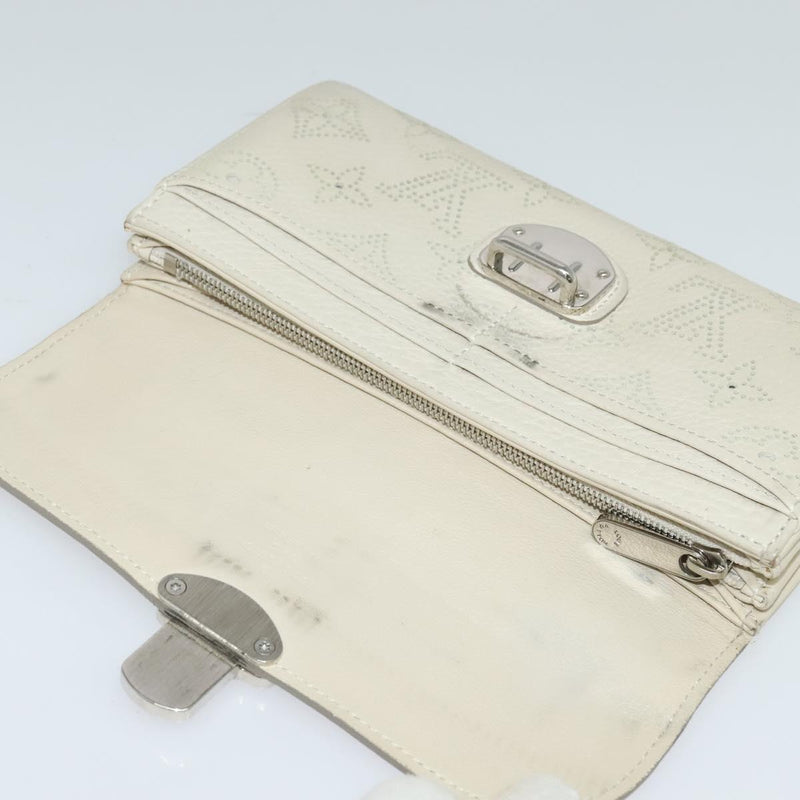 LOUIS VUITTON Mahina Portefeuille Iris Wallet White M58159 LV Auth 119483