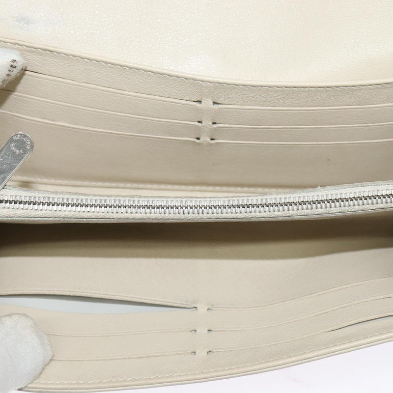 LOUIS VUITTON Mahina Portefeuille Iris Wallet White M58159 LV Auth 119483