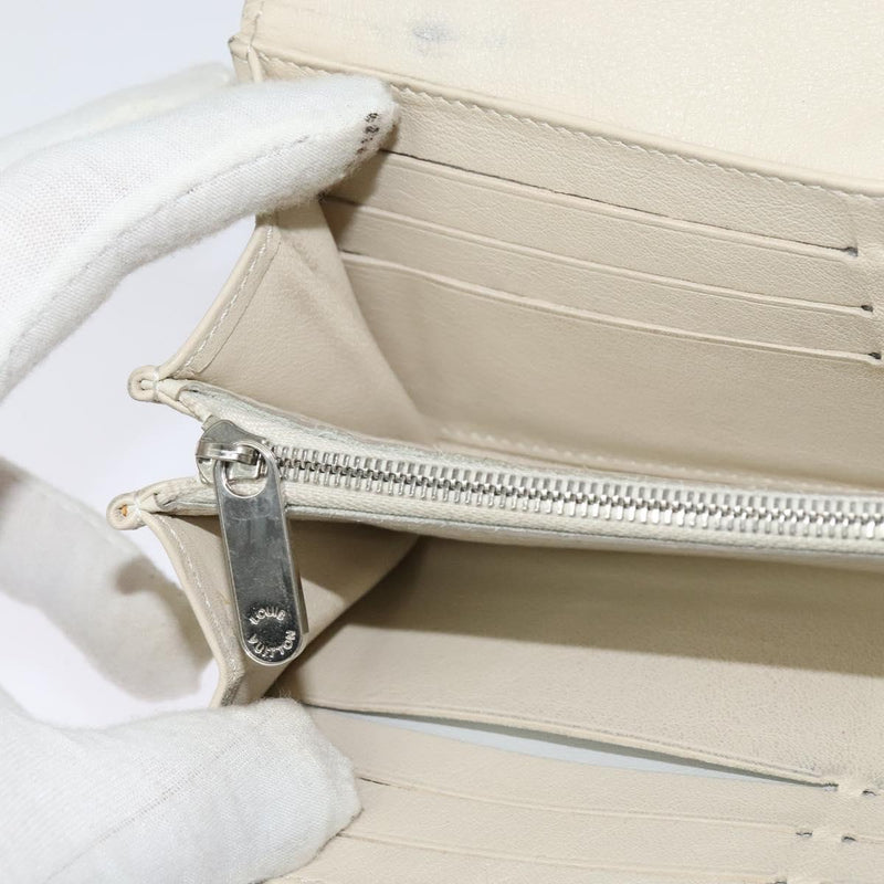 LOUIS VUITTON Mahina Portefeuille Iris Wallet White M58159 LV Auth 119483