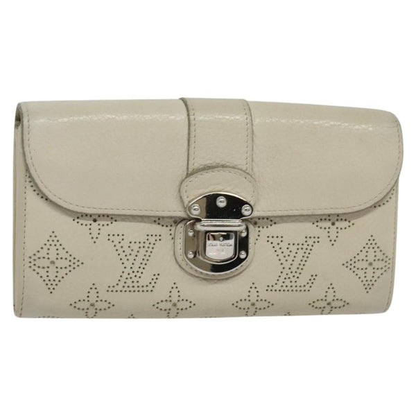 LOUIS VUITTON Mahina Portefeuille Iris Wallet White M58159 LV Auth 119483