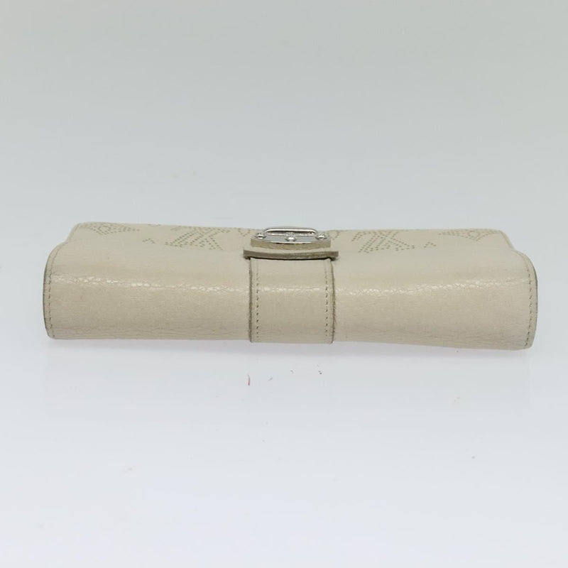 LOUIS VUITTON Mahina Portefeuille Iris Wallet White M58159 LV Auth 119483