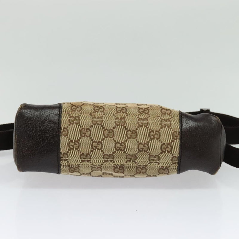 GUCCI GG Canvas Shoulder Bag Beige Silver 114273 Auth 119507