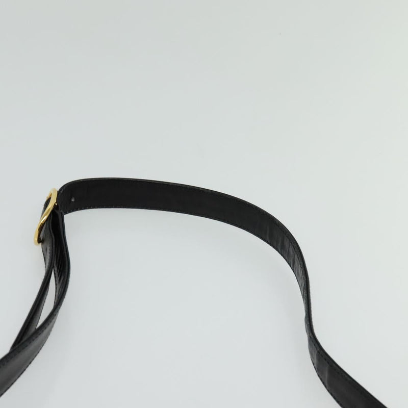 GUCCI Web Sherry Line Shoulder Bag Leather Black Gold Auth 119540