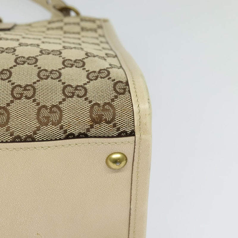 GUCCI GG Canvas Shoulder Bag Beige Gold 110292 Auth 119541