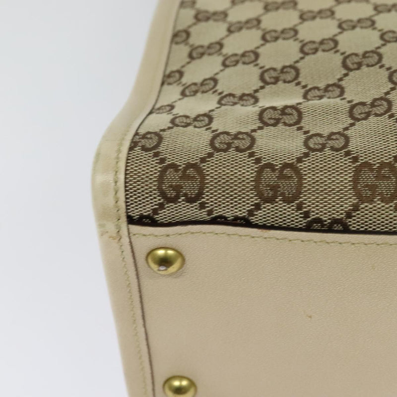 GUCCI GG Canvas Shoulder Bag Beige Gold 110292 Auth 119541