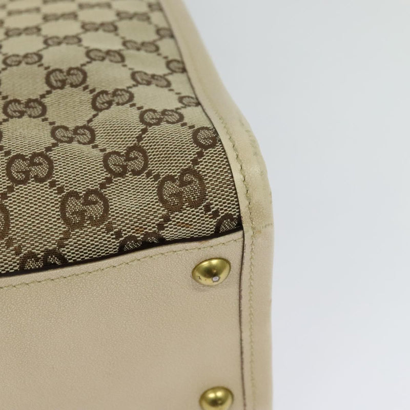 GUCCI GG Canvas Shoulder Bag Beige Gold 110292 Auth 119541