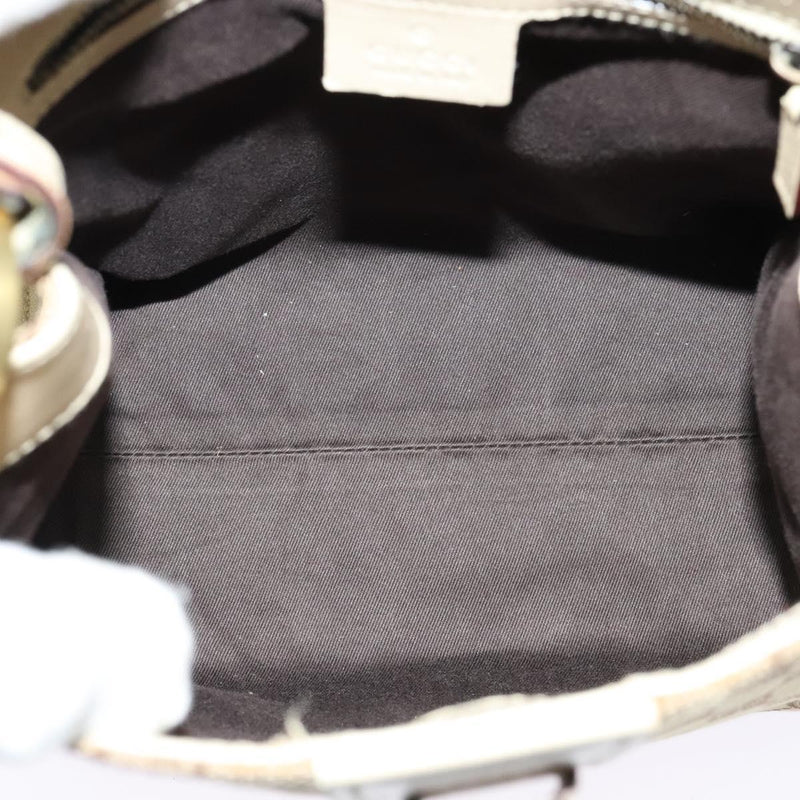 GUCCI GG Canvas Shoulder Bag Beige Gold 110292 Auth 119541