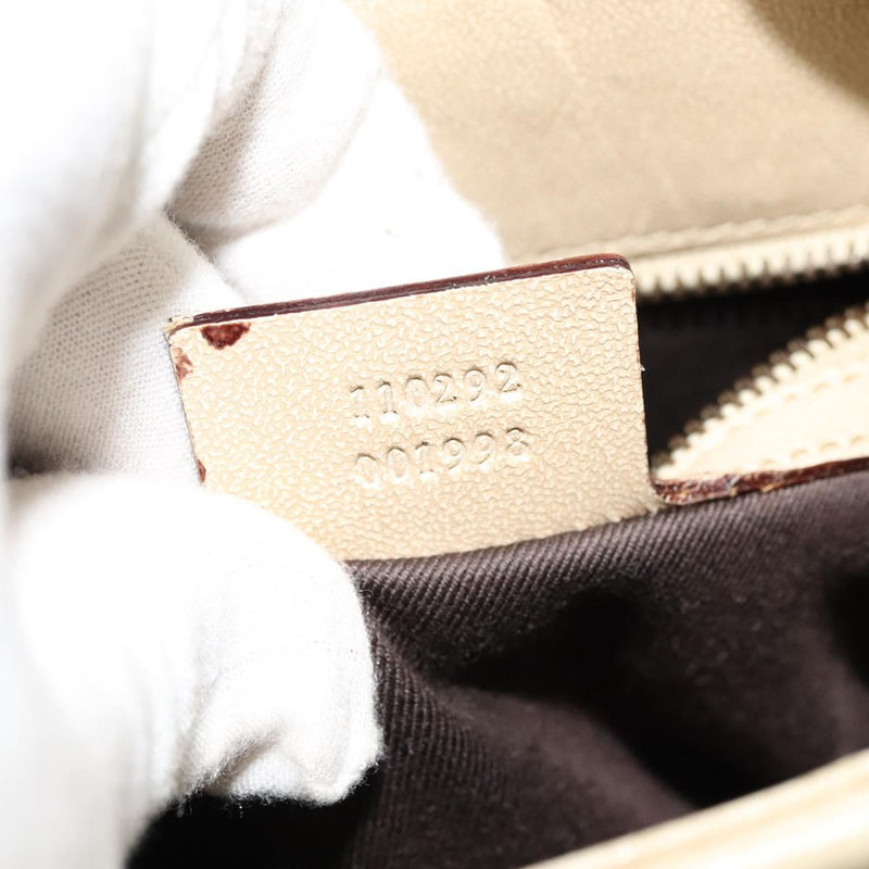GUCCI GG Canvas Shoulder Bag Beige Gold 110292 Auth 119541
