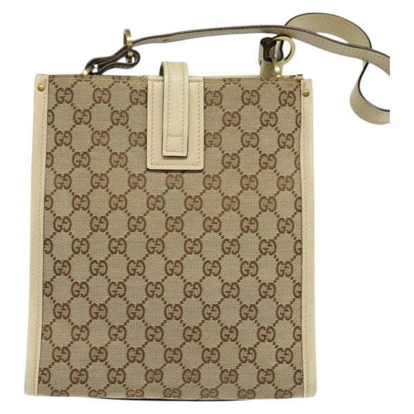 GUCCI GG Canvas Shoulder Bag Beige Gold 110292 Auth 119541