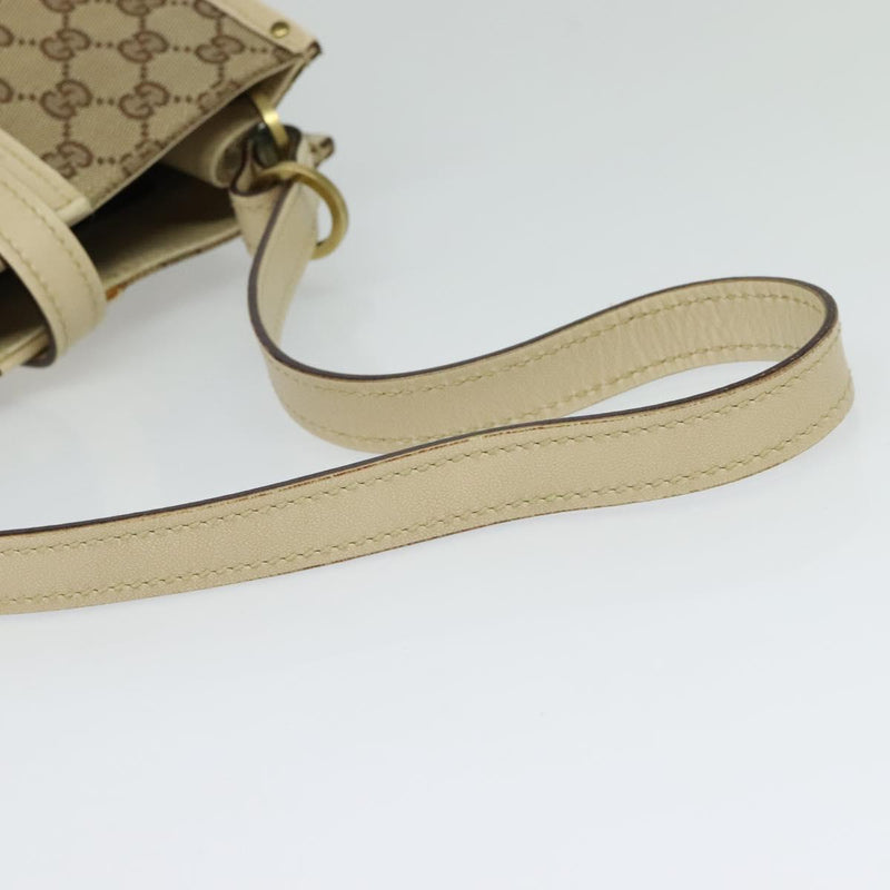 GUCCI GG Canvas Shoulder Bag Beige Gold 110292 Auth 119541