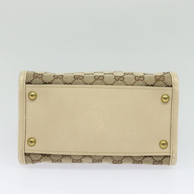 GUCCI GG Canvas Shoulder Bag Beige Gold 110292 Auth 119541