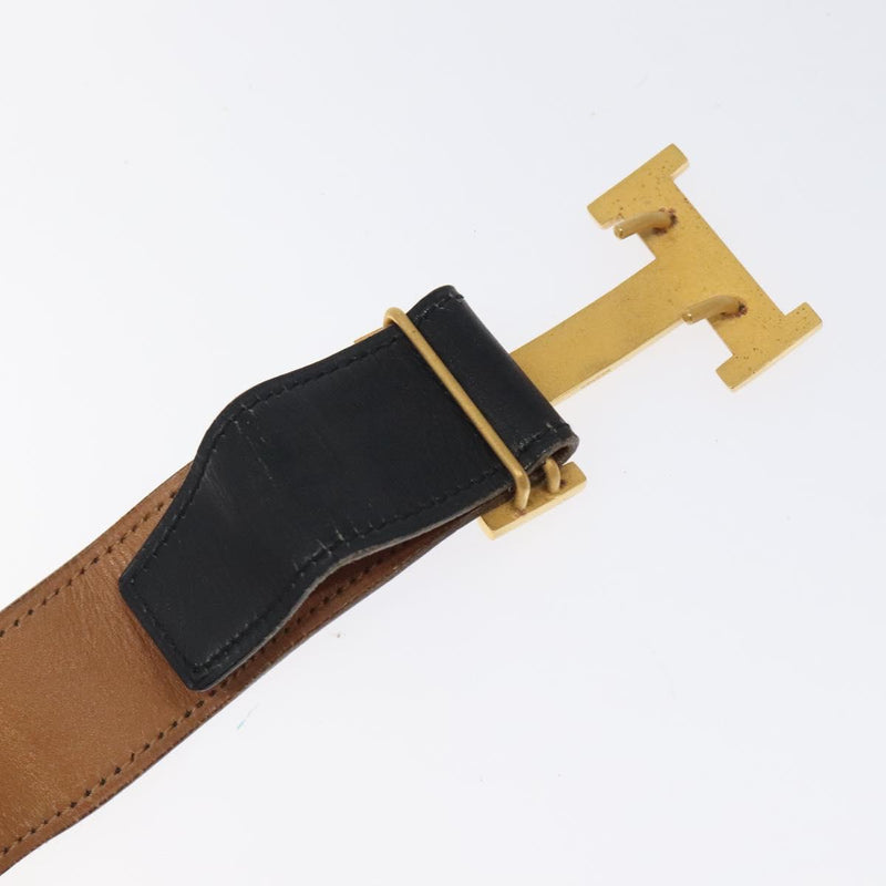 HERMES Constance Belt Leather 32.3"" Black Auth 119544