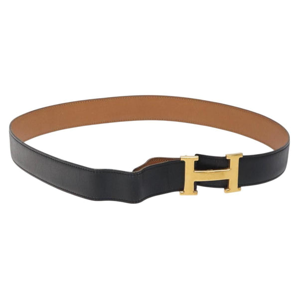 HERMES Constance Belt Leather 32.3"" Black Auth 119544