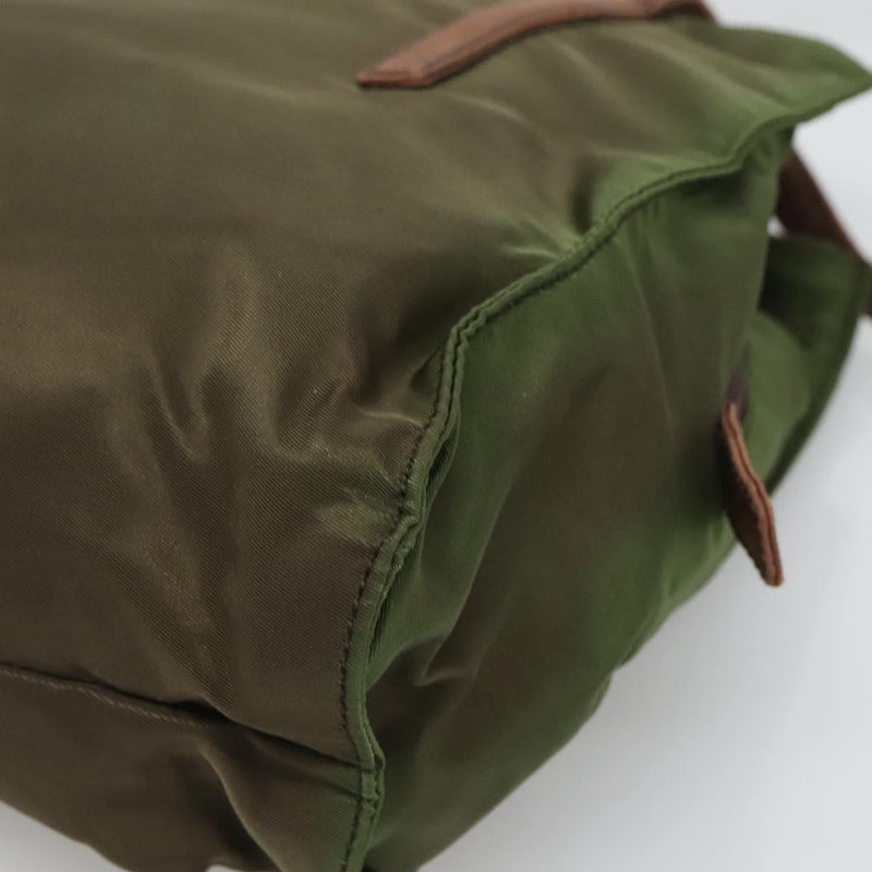 PRADA Shoulder Bag Nylon Khaki Auth 119570