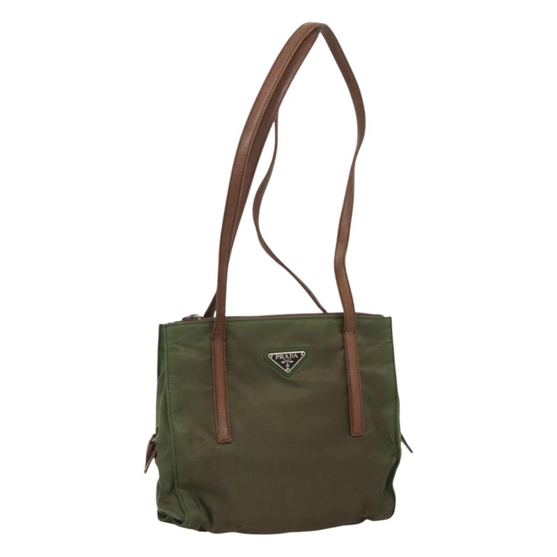 PRADA Shoulder Bag Nylon Khaki Auth 119570