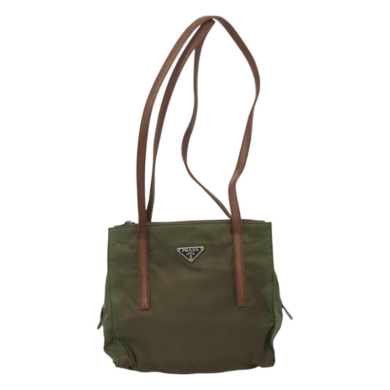 PRADA Shoulder Bag Nylon Khaki Auth 119570