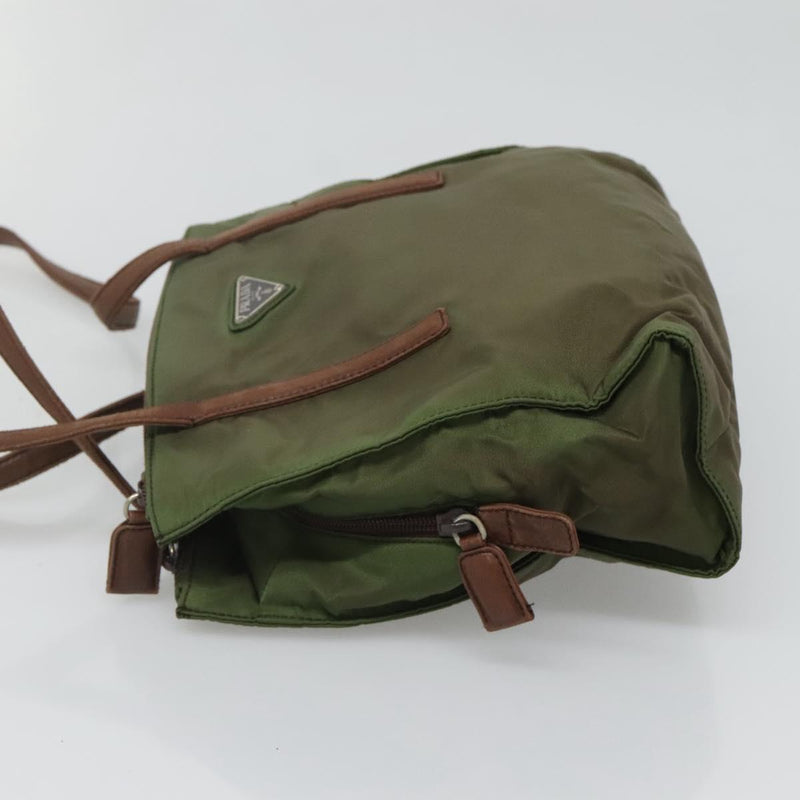 PRADA Shoulder Bag Nylon Khaki Auth 119570
