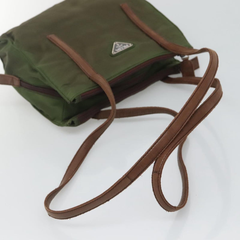 PRADA Shoulder Bag Nylon Khaki Auth 119570