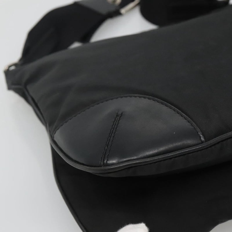 PRADA Shoulder Bag Nylon Black Auth 119572