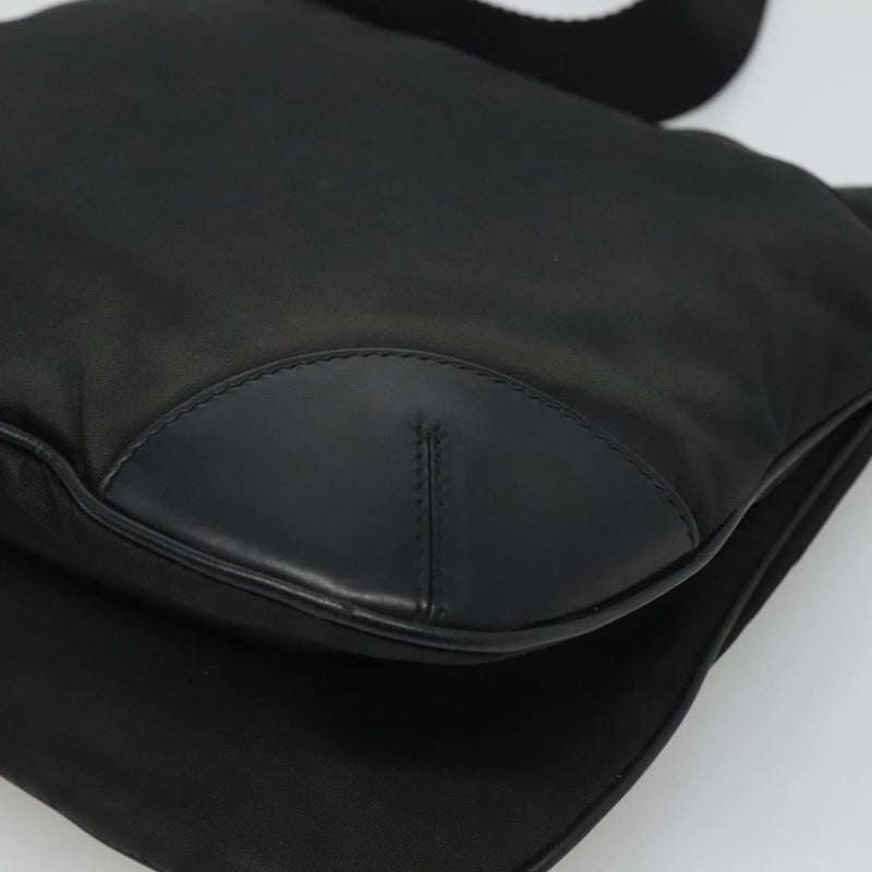 PRADA Shoulder Bag Nylon Black Auth 119572