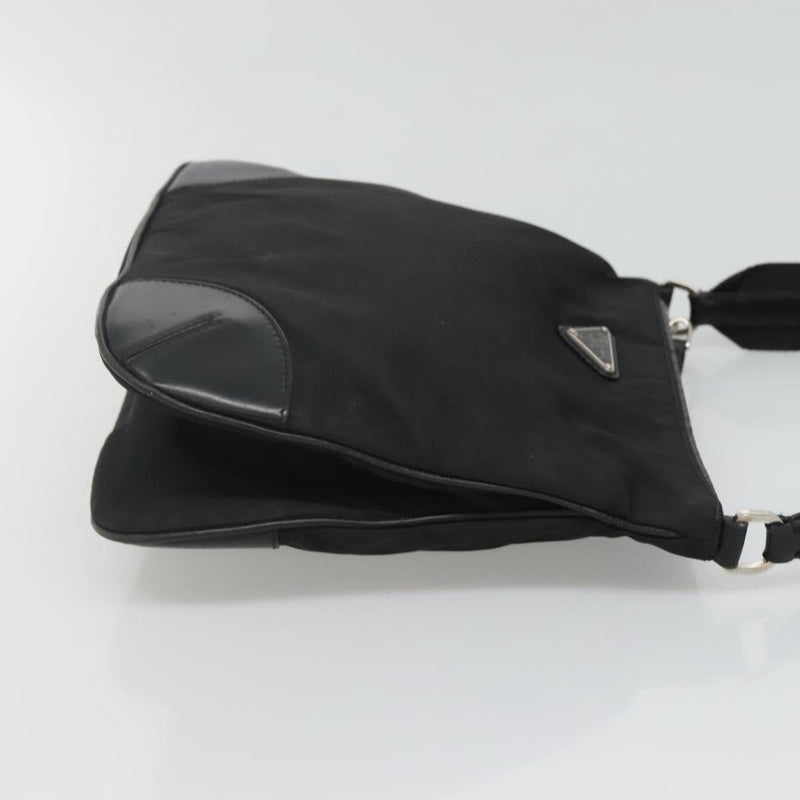 PRADA Shoulder Bag Nylon Black Auth 119572