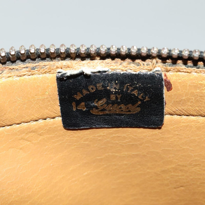GUCCI GG Canvas Clutch Bag Black Gold Auth 119645
