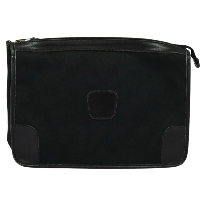 GUCCI GG Canvas Clutch Bag Black Gold Auth 119645