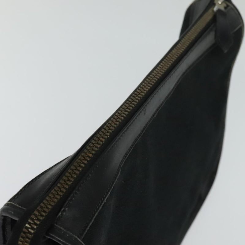 GUCCI GG Canvas Clutch Bag Black Gold Auth 119645