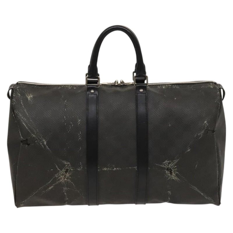 LOUIS VUITTON Damier Carbon Keepall 45 Boston Bag Black N41415 LV Auth 119664