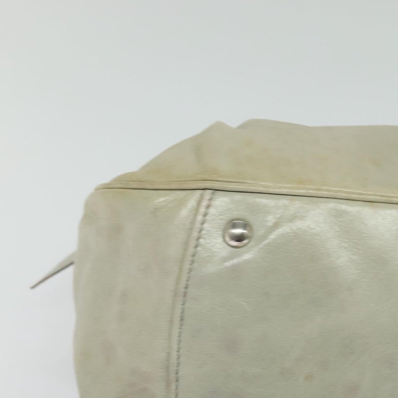 Miu Miu Hand Bag Leather 2way Gray Silver Auth 119688