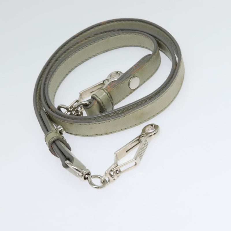 Miu Miu Hand Bag Leather 2way Gray Silver Auth 119688