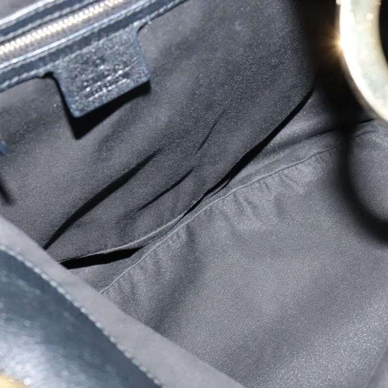 GUCCI GG Canvas Shoulder Bag Black Gold 203503 Auth 119701
