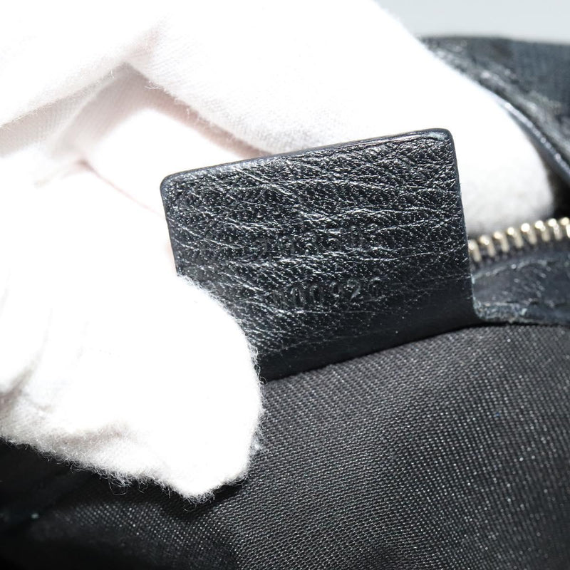 GUCCI GG Canvas Shoulder Bag Black Gold 203503 Auth 119701