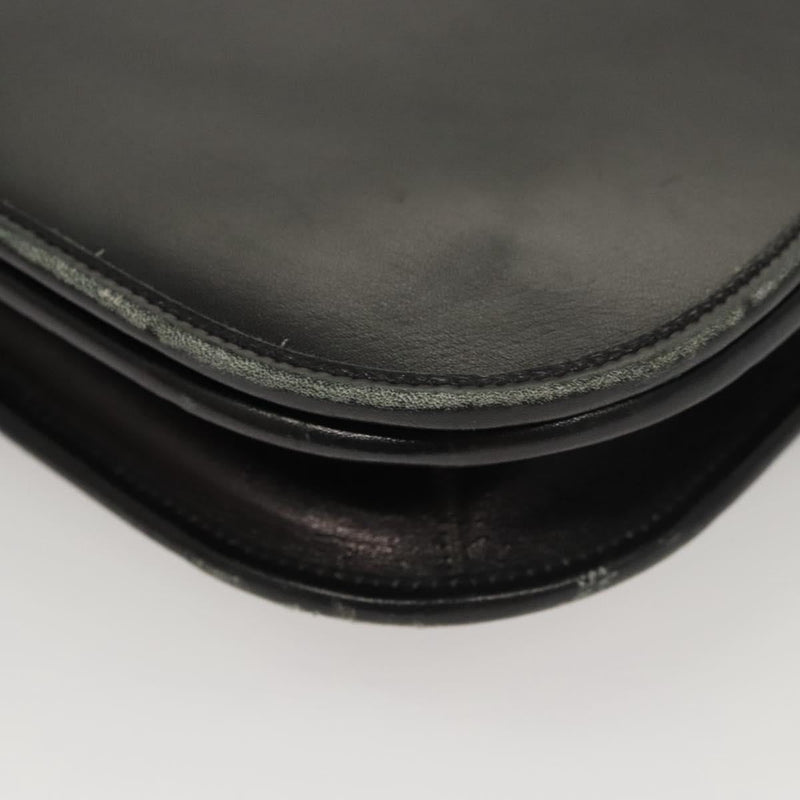 Christian Dior Shoulder Bag Leather Black Gold Auth 119719