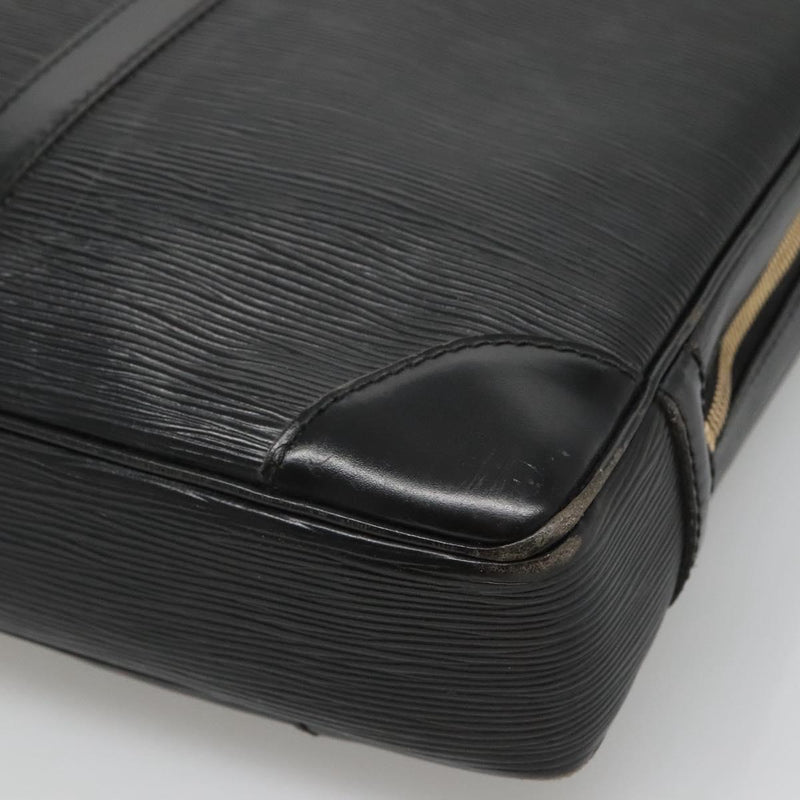 LOUIS VUITTON Epi Porte Documents Voyage Business Bag Black M54472 Auth 119747