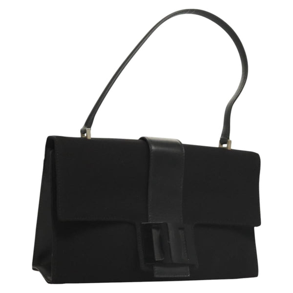 Salvatore Ferragamo Vala Shoulder Bag Canvas Black Silver