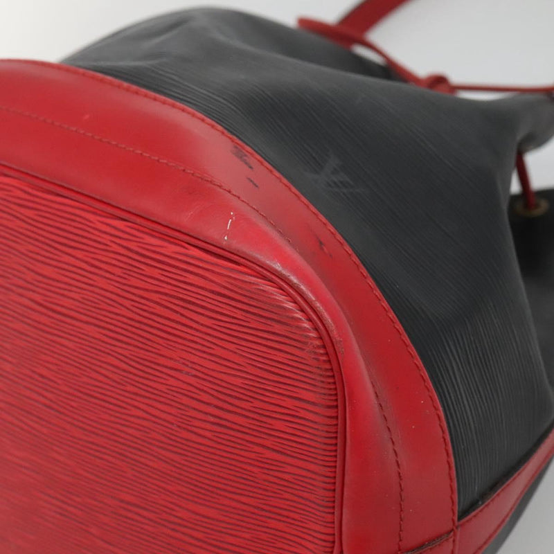 LOUIS VUITTON Epi Noe Shoulder Bag Bicolor Black Red M44017 LV Auth 119756