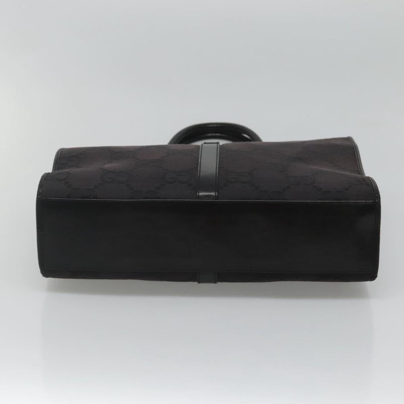 GUCCI GG Canvas Jackie Hand Bag Black Silver 002 1064 3444 Auth 119758