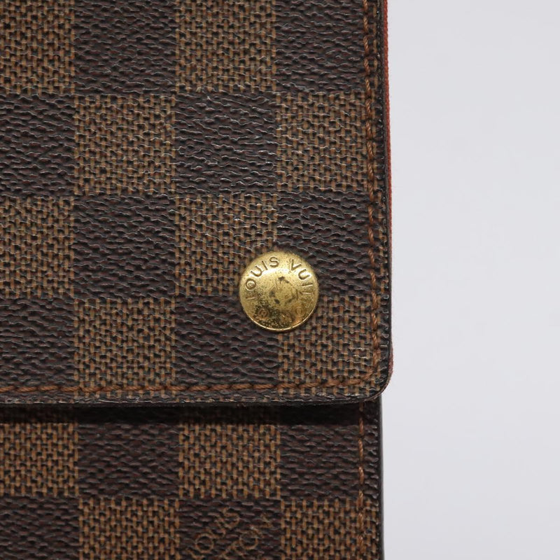 LOUIS VUITTON Damier Ebene Portello Shoulder Bag N45271 LV Auth 119797