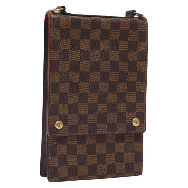 LOUIS VUITTON Damier Ebene Portello Shoulder Bag N45271 LV Auth 119797