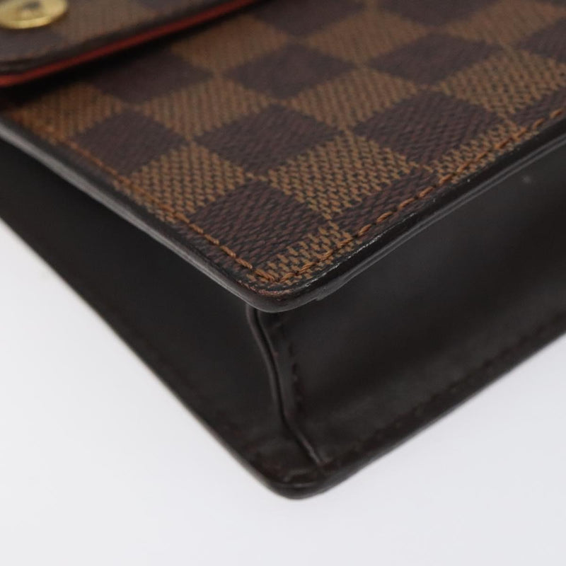 LOUIS VUITTON Damier Ebene Portello Shoulder Bag N45271 LV Auth 119797