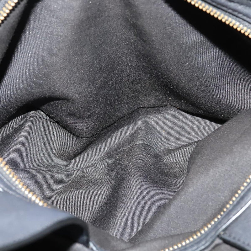 Coach Signature Tote Bag Leather Black Gold Auth 119815