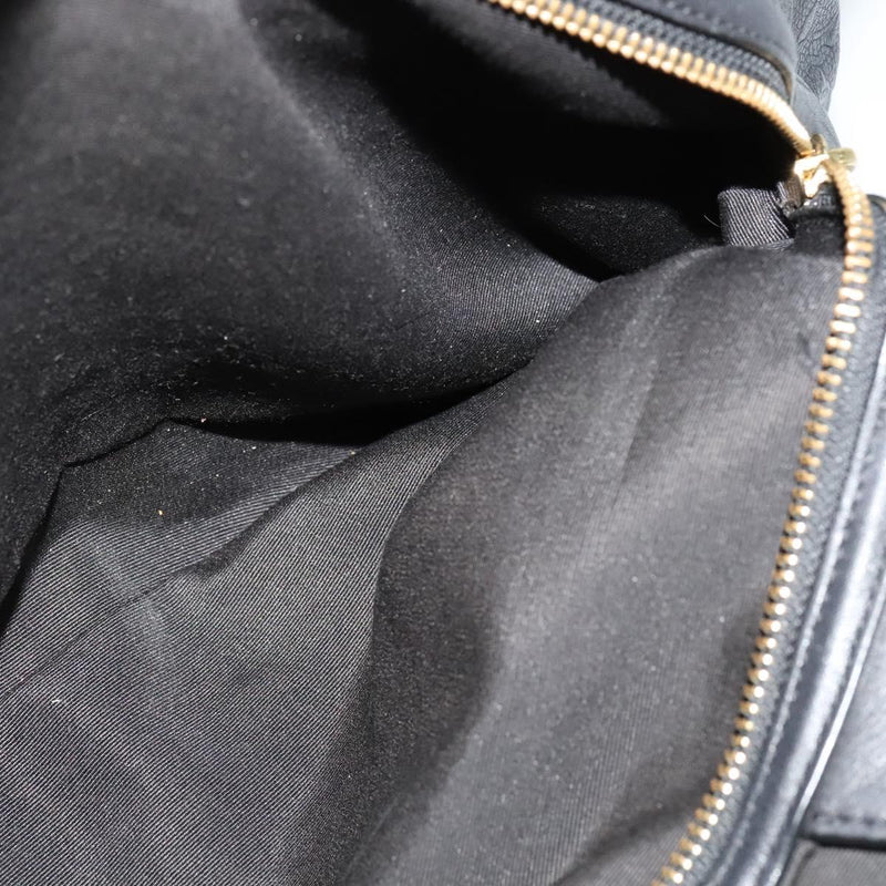 Coach Signature Tote Bag Leather Black Gold Auth 119815