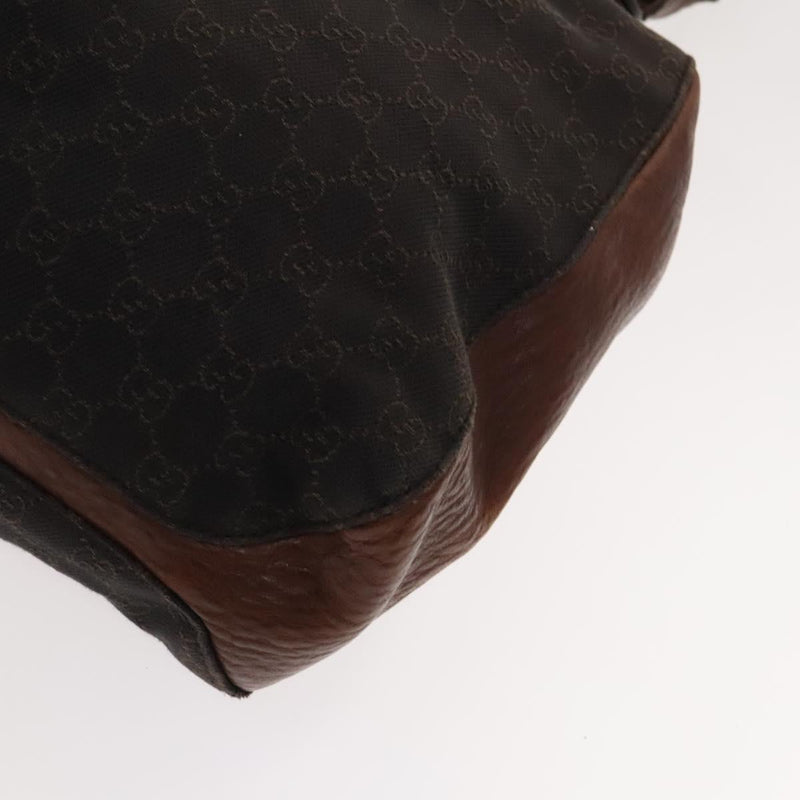 GUCCI GG Canvas Tote Bag Brown Silver 101346 Auth 119829