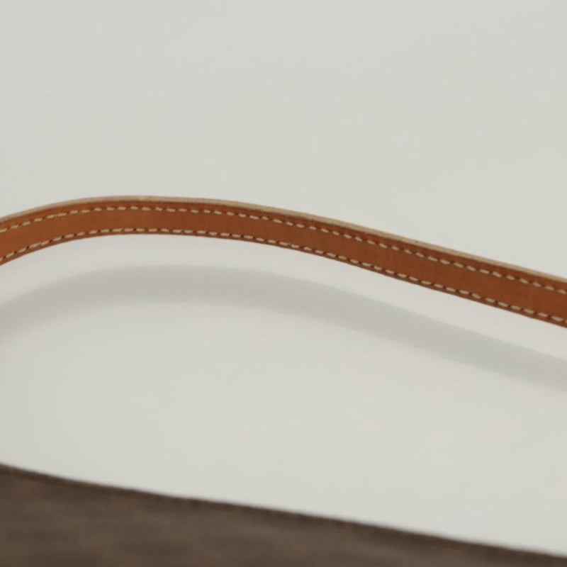 CELINE Macadam Canvas Hand Bag PVC Leather Brown Gold Auth 119832