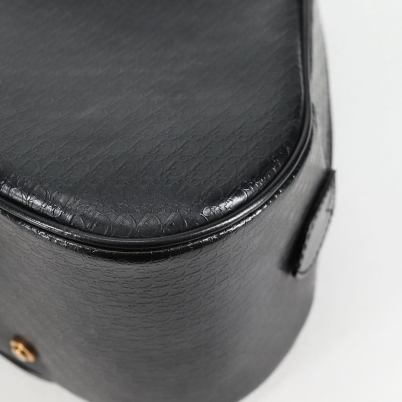 Christian Dior Double Saddle bag Trotter Canvas Hand Bag Black Auth 119836A
