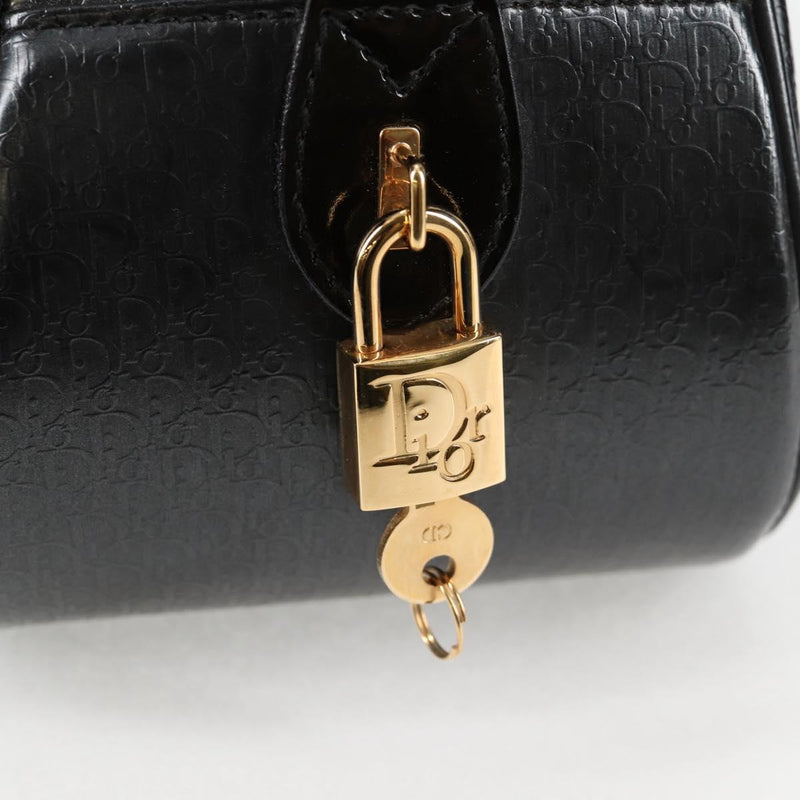 Christian Dior Double Saddle bag Trotter Canvas Hand Bag Black Auth 119836A